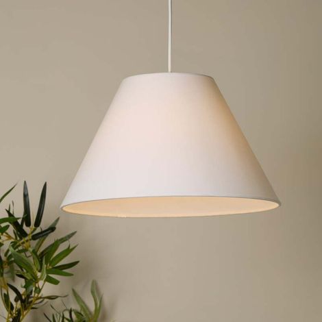 [NEUWERTIG] B-Ware Searchlight Hängeleuchte Lyta LED Pendelleuchte dimmbar Textil weiß Ø38cm 80cm (1/2)
