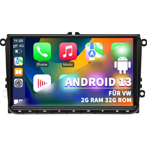 Autoradio, CarPlay Android Auto Android 13 2G+32G CarPlay Android Auto, écran Tactile 9 pouces GPS Navi WLAN Bluetooth Commande au Volant (1/5)