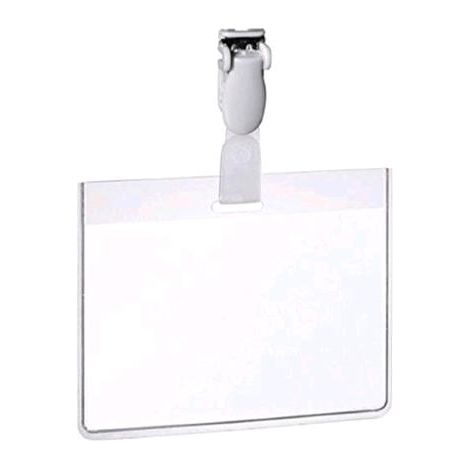 Durable Portanome con Clip in PVC Trasparente 6x9 cm - Confezione da 25 Pezzi - Modello 8143-19