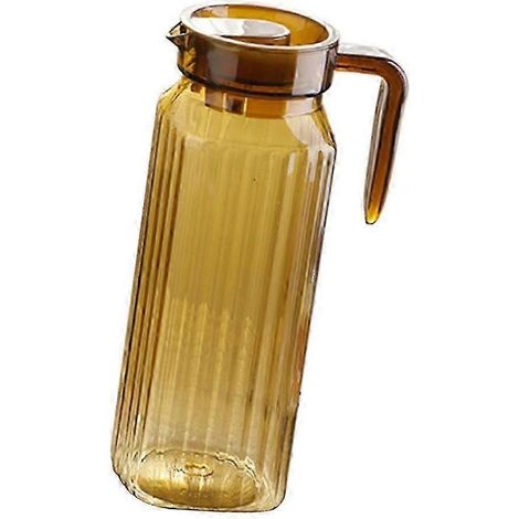 Pichet en verre de 1,5 litre avec couvercle, pour eau chaude/froide, jus et thé glacé-C (1/5)