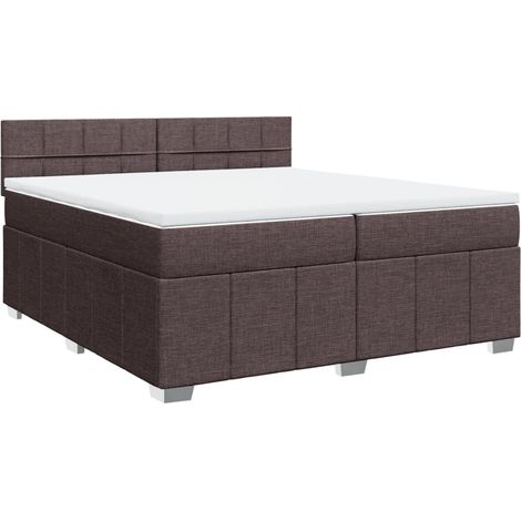 Maison Exclusive - Giroletto a Molle con Materasso Marrone Scuro 200x200cm Tessuto