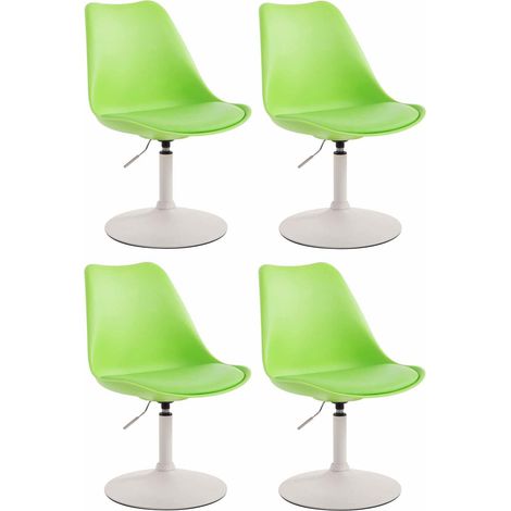 Set de 4 sillas de comedor Maverick con pie de trompeta Verde Blanco
