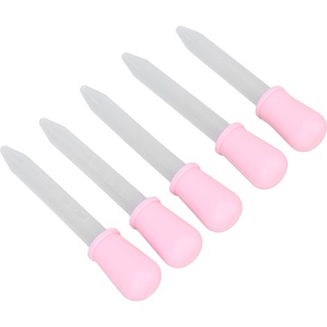 5 Pipettes Compte-gouttes Transparentes Graduées DIY pour Résine Époxy, Expérience de Laboratoire (Rose) (1/5)