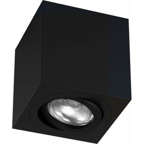 Spot De Plafond Led Orientable À 360° Zio Surface, Culot Gu10 50 Mm, Ip20, Noir Mat, Forme Carrée - Beneito & Faure (1/5)
