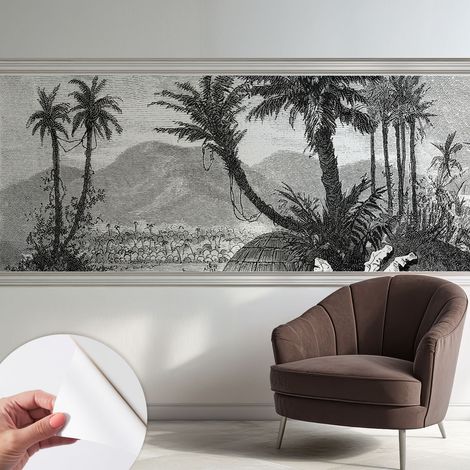 Carta da parati autoadesiva - Fotomurale adesivo - soggiorno moderno - resistente - Oasi tropicale 250x104 cm (1/5)