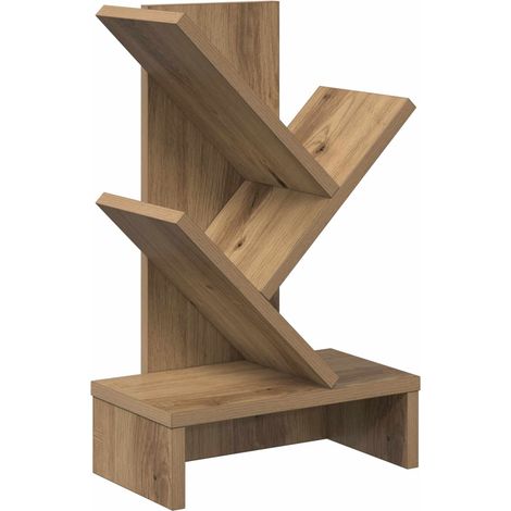 vidaXL Tree Bookshelf 3-Tier 30 x 18 x 48 cm Engineered Wood