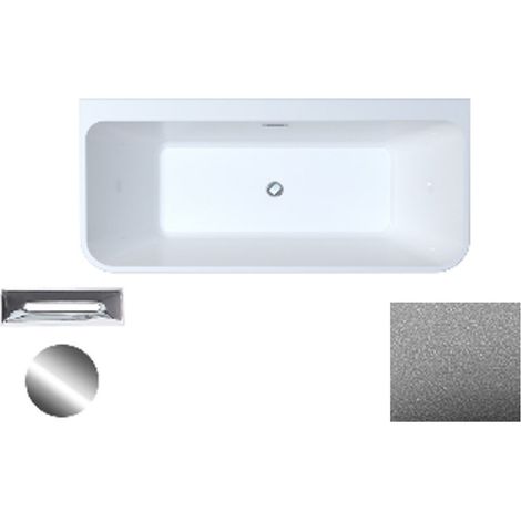 Baignoire asymétrique Glam chrome avec bonde chrome VARYA 150x75 (1/2)