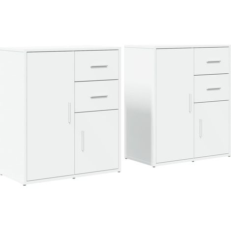 Maison Exclusive - Credenze 2 pz Bianche 60x31x70 cm in Legno Multistrato