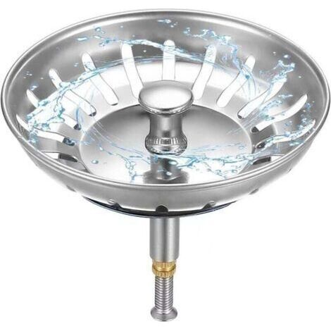 Alovez - Filtre à Évier de Cuisine Ø 79mm, XU, 1 Filtre Bouchon Evier Cuisine avec Hauteur Réglable, Bouchon Evier Cuisine en Acier Inoxydable 304, Bonde Evier - (1/4)