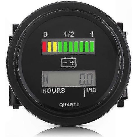 Indicateur de batterie LED avec compteur horaire pour voiturettes de golf et véhicules 12V-72V (1/5)