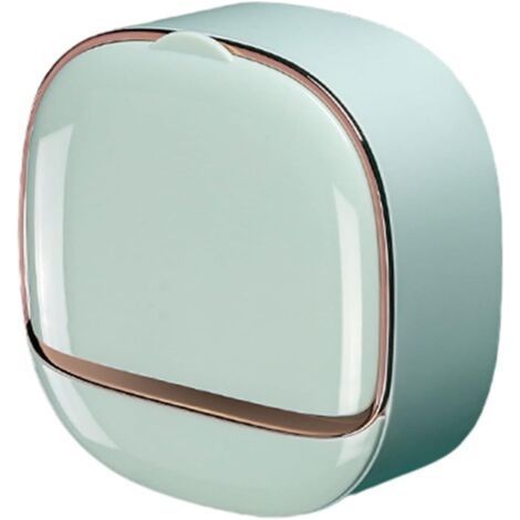 Light Green - 1 Piece Bathroom Wallmounted Soap Dish, Shower Soap Holder with Hinged Lid Waterproof Shower Soap Dish, Self Draining Scandinavian Soap Dish Bathroom Kitchen Saver (1/5)