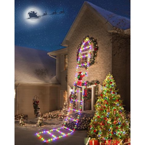 Guirlande Lumineuse Escalade - 310 LEDs 3m 8 Modes Minuterie Mémoire Multicolore - Pour Décoration Noël avec Père Noël (1/5)