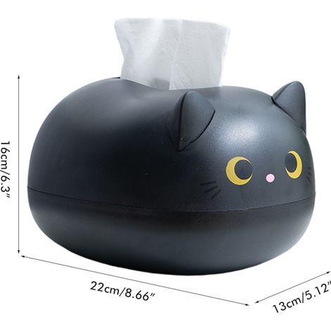 Boîte à mouchoirs en forme de chat de dessin animé, boîte de rangement pour papier toilette, boîte de rangement pour serviettes en papier, décoration intérieure (1/5)