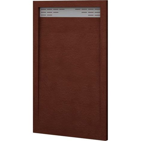 Receveur de douche avec demi-cadre modèle Bidai texture ardoise. CHOCOLAT, Siphon en cadeau 70X100 Ral 8017 (1/5)
