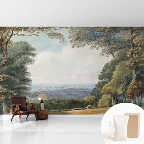 Tapete Vliestapete mit Kleber - modernes Design - Wohnungsdeko - geruchslos - langlebig Waldlandschaft 416x254 cm (1/5)