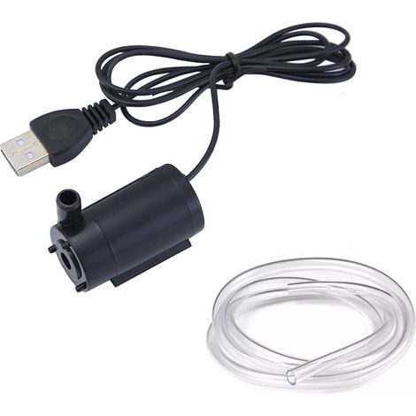 Pompe À Eau Submersible - USB 3 V 5 V - Débit 2-3 L/min - Pour Aquarium Bassin Fontaine Table - Noir - 1 Pièce (1/5)