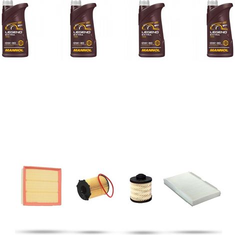 Kit tagliando 4 FILTRI e 4L OLIO compatibile con Citroen C4 II 1.6 Bluehdi 73kw dal 2014 (1/5)