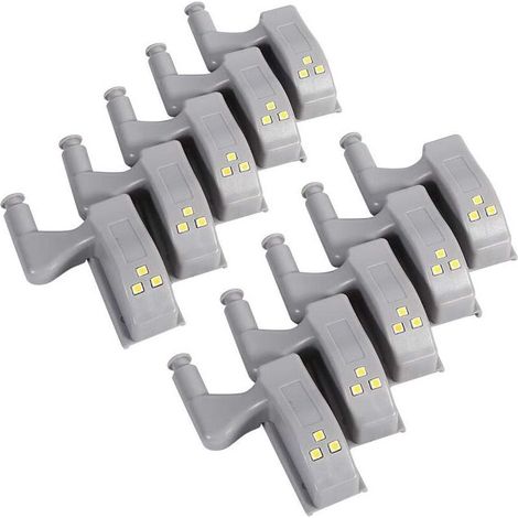 10 Stück LED-Scharnier-Sensor-Licht für Schrank, Kleiderschrank, Küche, Nachtlampe, Kleiderschrank, Schrank, Kleiderschrank, Nachtlicht