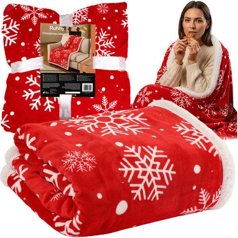 Coperta natalizia in flanella double face 130x170 cm