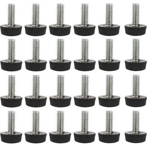 24pcs Pieds de Meubles Réglables Nivellement Patin Base Jambe Pied de Table Chaise Ajustables Protection Sol Patin de meubles M8 x 20 x 20 mm H187 (1/5)