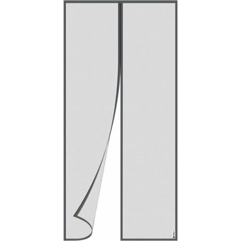 Moustiquaire Porte Magnétique Kartokner - Dimensions 36 x 82 Pouces (90x210 cm) - Rideau Magnétique Anti-Moustiques pour Portes et Fenêtres - Couleur Gris (1/4)