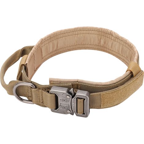 Collier pour chien réglable en coton durable avec boucle en métal pour chiot KakiM (1/5)