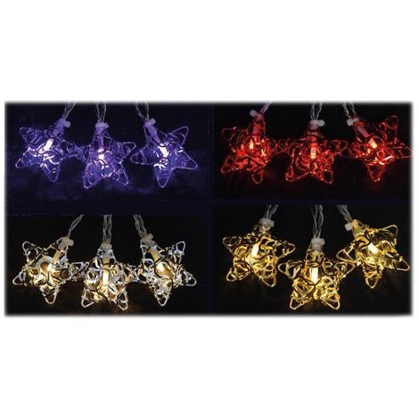 Stelline natale a led con 10 luci a batteria per interno