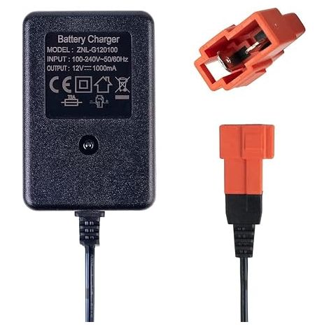 Chargeur de Batterie 12 Volts pour Jouets à roulettes Chargeur de Voiture à roulettes 12 Volts pour Enfants, Adaptateur de Batterie pour Voiture électrique à roulettes 12 Volts, Prise carrée. (1/5)