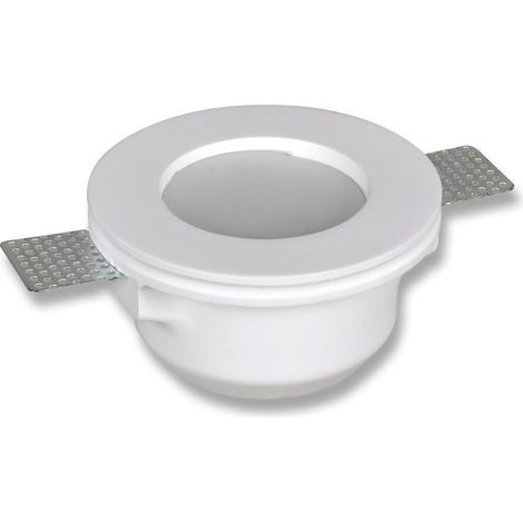 Aro Downlight Integración Escayola/Pladur Circular para Bombilla LED GU10 / GU5.3  Corte Ø133 mm Blanco