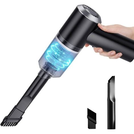 Mini-Akku-Handstaubsauger, 6000 Pa, 120 W, klein und leistungsstark, für Auto und Küche, schwarz (1/4)