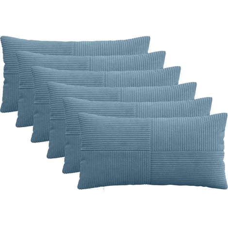 vidaXL Cushion Cover 6 pcs ALMELO Blue 40 x 80 cm Corduroy (1/5)