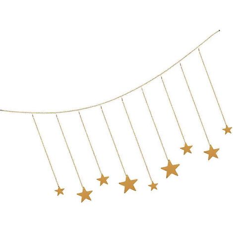 Guirlande de 2 étoiles à suspendre au mur pour la décoration de la chambre ou du salon, orange (1/5)