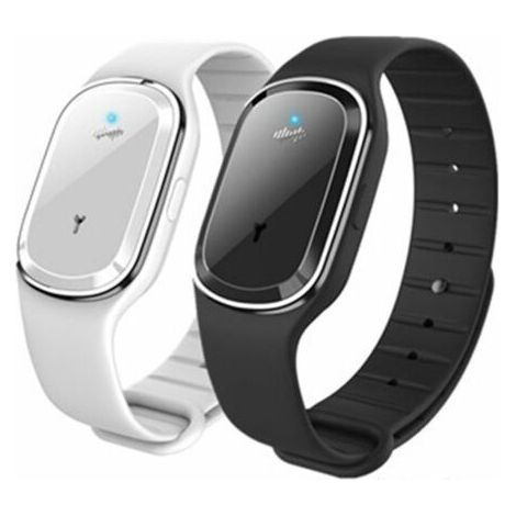 Alovez - Paquete de 2 relojes de pulsera repelente de mosquitos ultrasónicos, pulsera repelente de mosquitos para niños y adultos, recargable por USB (1/5)