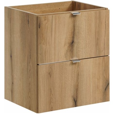 Möbelwaschtisch VANO – 2 Schubladen – Farbe Eiche – B50 × T57 × H39 cm – Zum Aufhängen