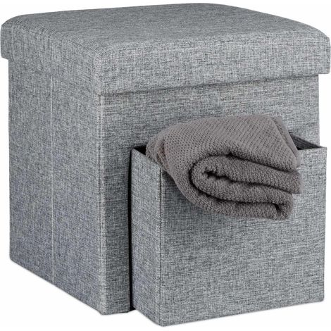 Klapphocker aus leinen mit fach