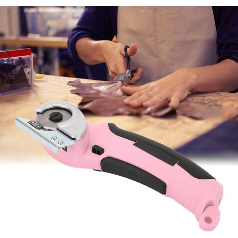 Ciseaux électriques pour tissu, ciseaux de couture manuels pour vêtements et cuir, petits ciseaux à tapis au lithium-ion, roses (1/5)