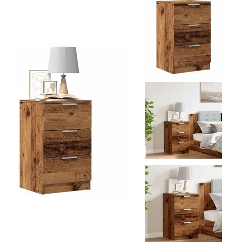 Nachttisch Altholz-Optik 40x36x65 cm Holzwerkstoff - Nachttisch - Nachttische - Nachtschrank - Nachtschränke (1/5)
