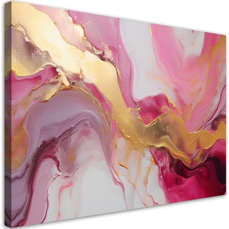 Tableau déco Texture abstraite de marbre rose or 90x60 (1/5)
