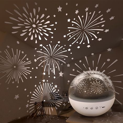 Projecteur Lumière Ciel Étoilé - Projecteur Plafond pour Chambre - Lumière Ambiante LED avec Rotation 360° - 8 Modes de Projection - Alimentation USB ou Piles AAA - 110 x 110 x 100 mm (1/5)