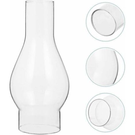 Abat-jour en verre résistant aux hautes températures – Compatible avec lampes à huile et kérosène – Dimensions 3,5x5,4x7,6 cm