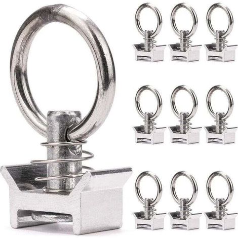 10 x Pions simples avec anneau 1000 kg pions d'arrimage aéro pour rail d'arrimage aéronautique pion d'ancrage anneau (1/4)
