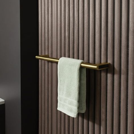 JTP Ora Dry Electric Towel Rail 600mm W - Brushed Brass (1/4)