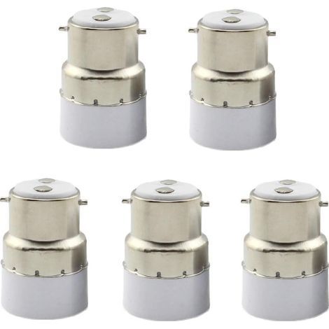 Paquet de 5 convertisseurs de douille d'ampoule B22 à E14 Douille de douille B22 Passer au support de lampe adaptateur standard E14 (1/4)