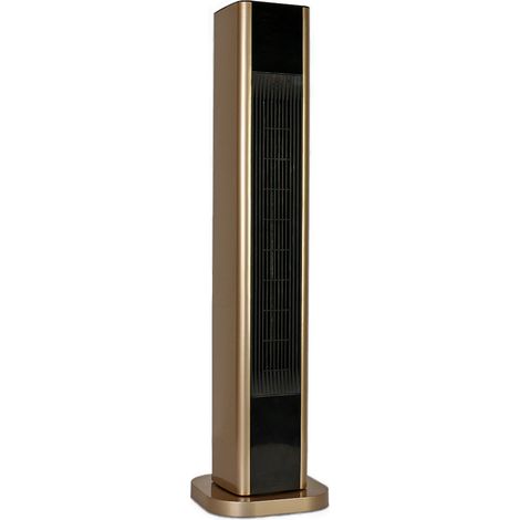 Calefactor cerámico Vertical 2000W Oro 3 funciones, temporizador, función oscilante, control remoto, termostato regulable (1/5)