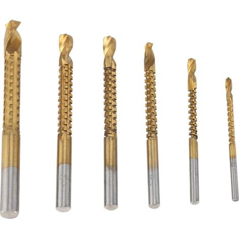 Lot de 6 HSS 3 8mm Jeu de Foret Mèche à Bois Forets à Bois pour Travail du Bois de Rainurage Mèche Forage (1/5)
