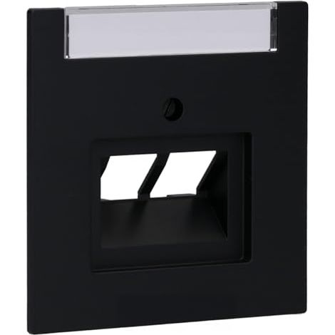 Busch-Jaeger 1803-02-45M Zentralscheibe mit Beschriftungsfeld, Art Linear, UAE, 2-fach, Schwarz Matt (2CKA001710A4230)