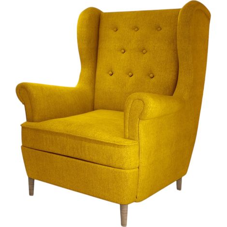 Fauteuil bergère LIZZI – Élégance intemporelle et confort royal-Jaune (1/5)