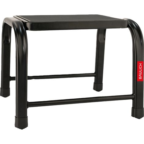 Tabouret plateforme de travail noir antidérapant, 1 marche, 150 kg, BAULICH. (1/5)