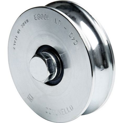 6PZ RUOTA PER CANCELLI CON PERNO GOLA U 2 cuscinetti art. 315 mm. 120x30