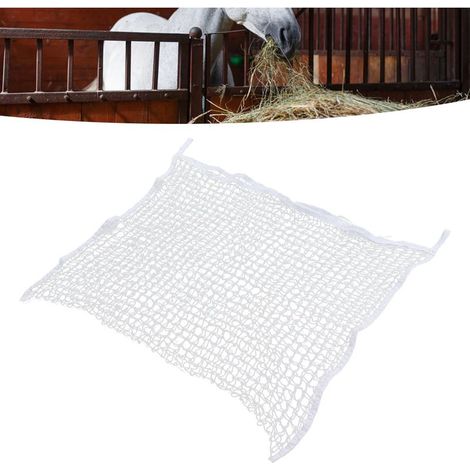 Filet à Herbage Filet pour Foin avec Raccords PE Alimentateur Lent pour Chevaux Sac de Stockage Fourrage Blanc 60x90cm 23.6x35.4in (1/5)